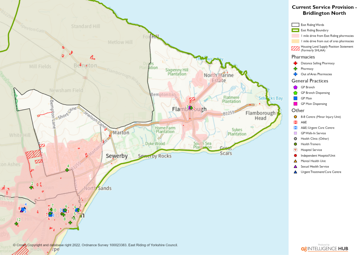 East Riding – Map 8 – Bridlington North Ward – East Riding