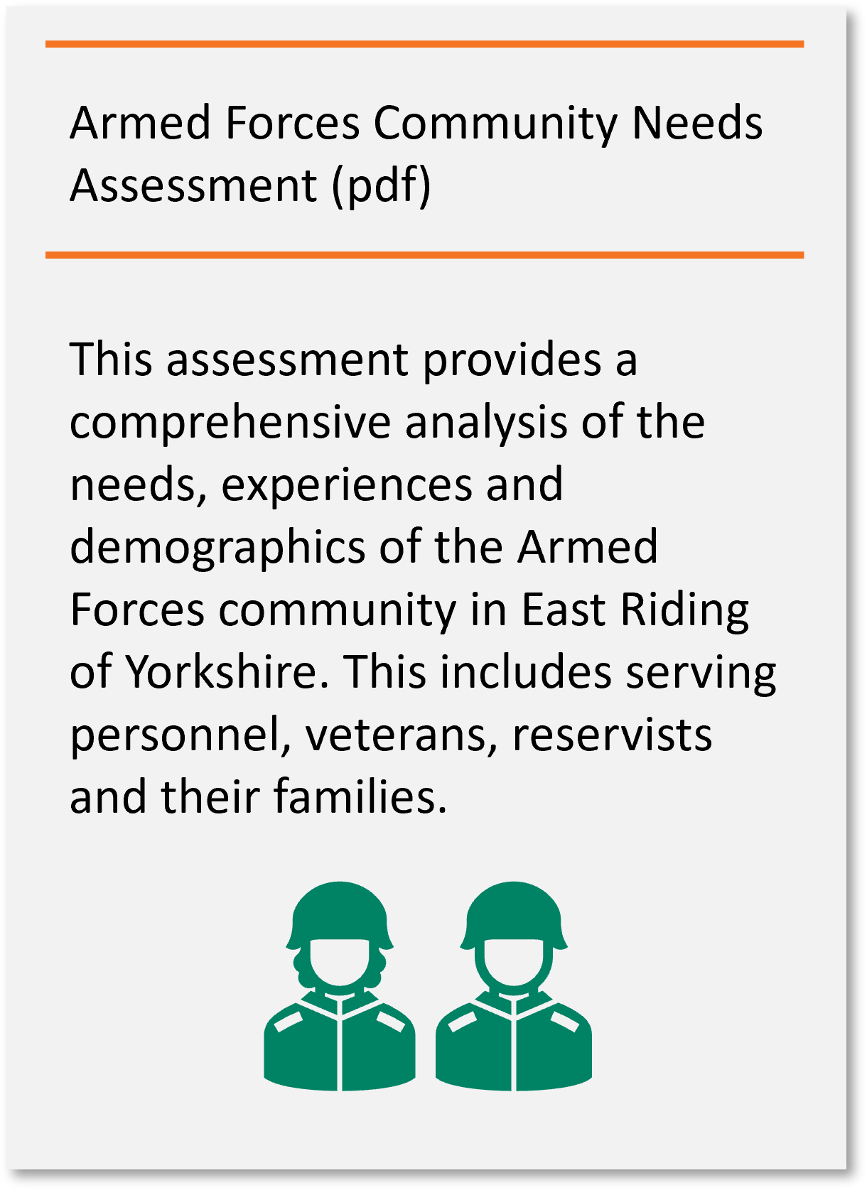 Armed Forces Community Needs Assessment (pdf)